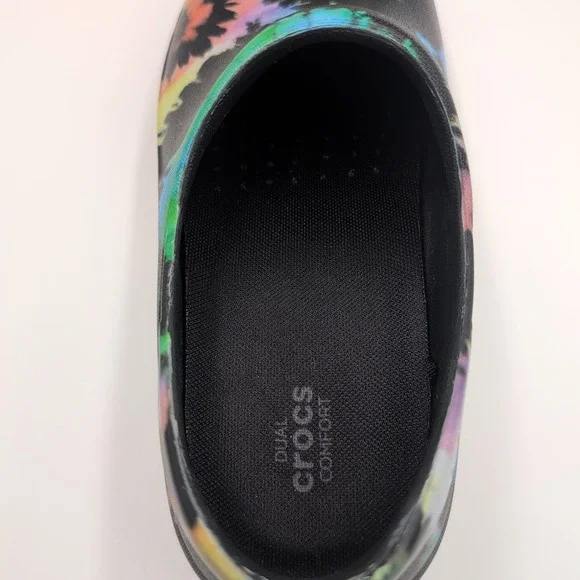 Crocs Neria Pro II Graphic Work Clogs Slip Resistant Tie Dye Women's Sz 9 W NWOB - Picture 15 of 16